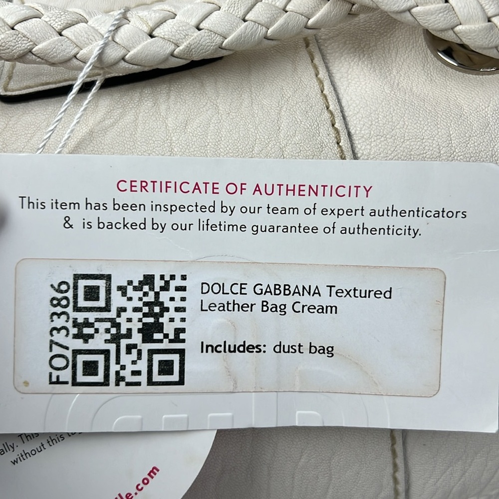 Dolce Gabbana, cream leather, silver hardware, COA - Picture 5 of 10